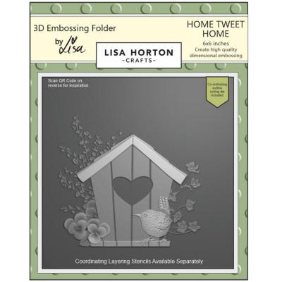 Lisa Horton Crafts 3D Embossing Folder -  Home Tweet Home